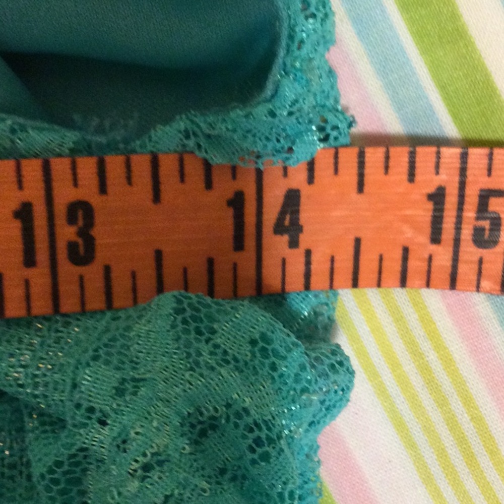 Vintage Light Turquoise Lace Sheer Sleeves Top by Tres Pink Hearts - Picture 5 of 14